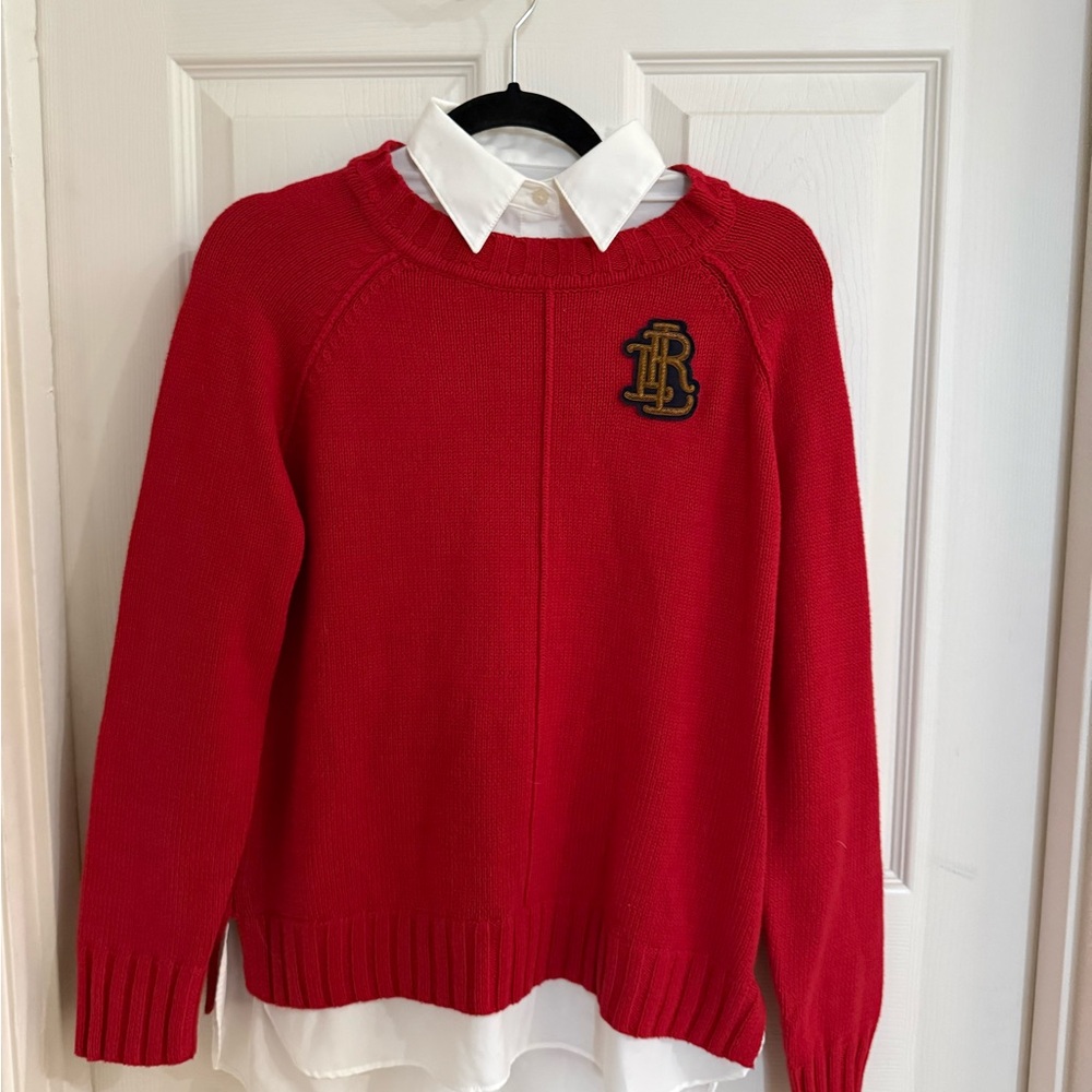 Lauren Ralph Lauren Red Knit Sweater with Logo